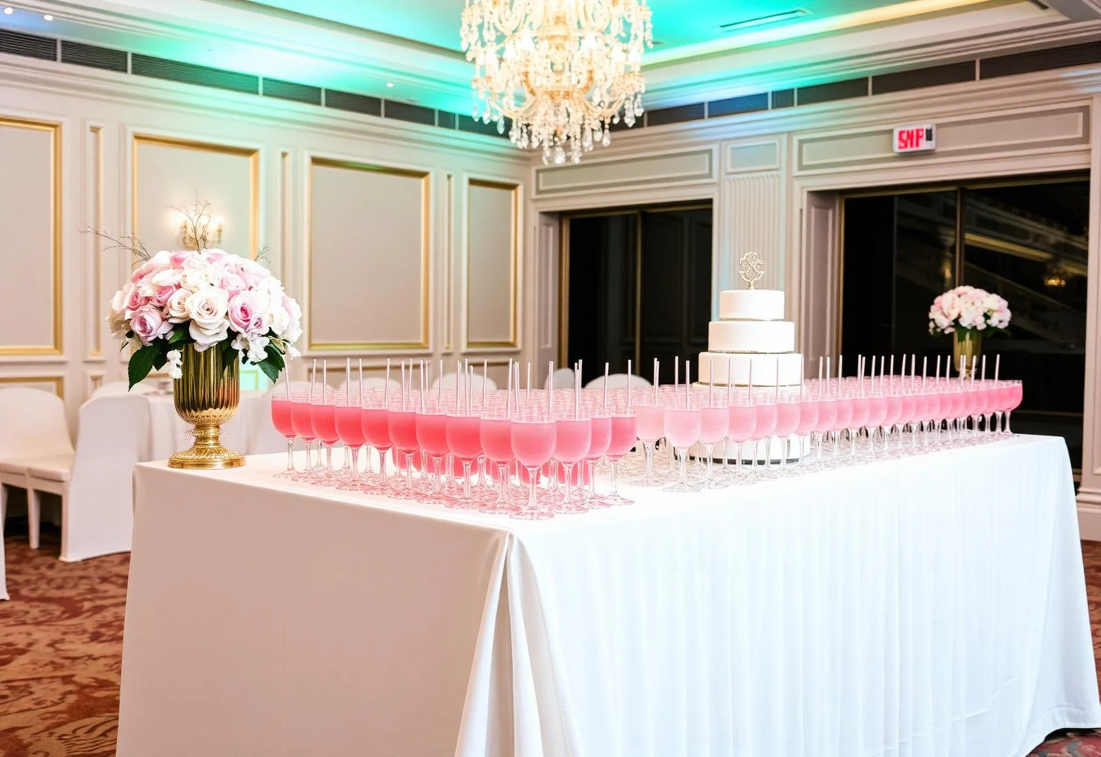 Luxury beverage event setup